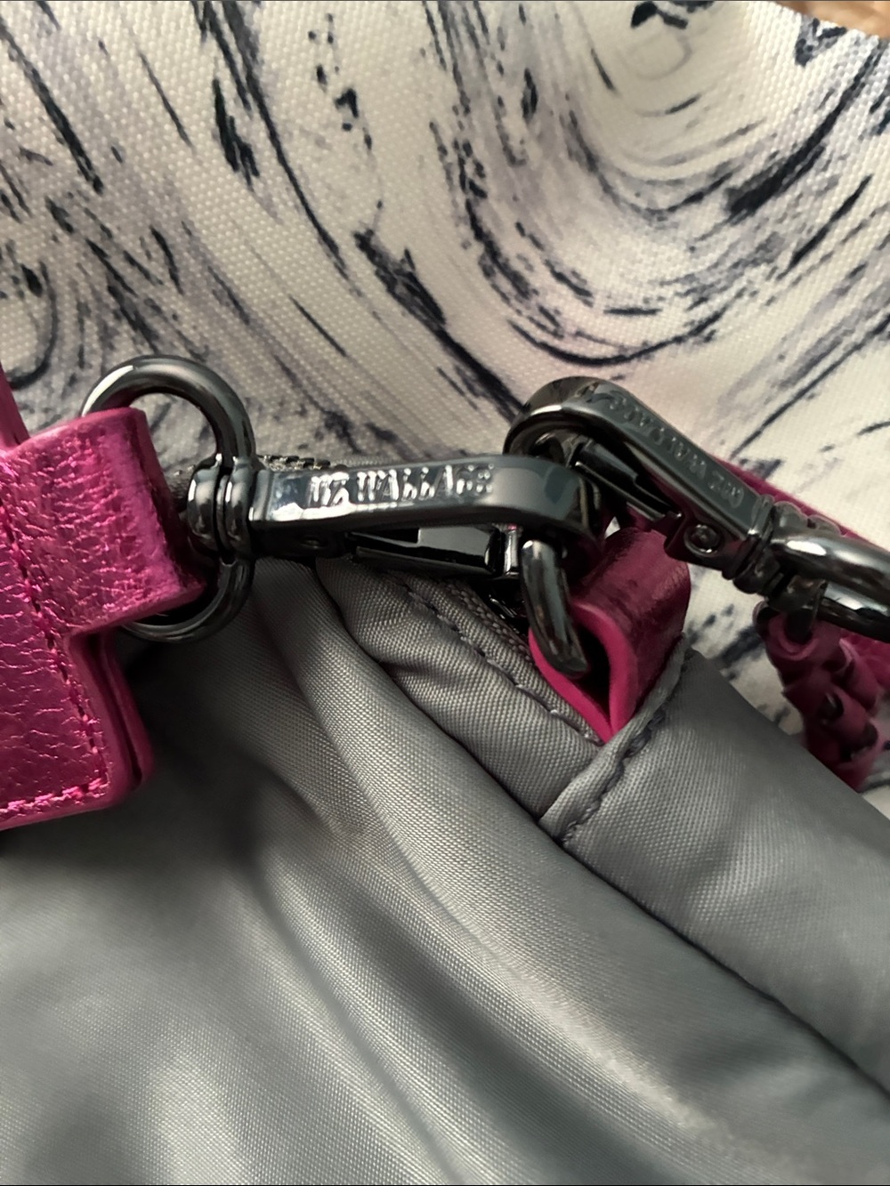 MZ Wallace Charcoal Crossbody with Fuchsia Strap Accents - Picture 12 of 12
